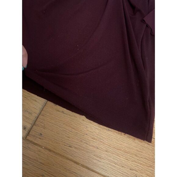 Bailey 44 Anthropologie womens Chic Burgundy Long Sleeve Ruched Bodycon Dress xs - Picture 4 of 9